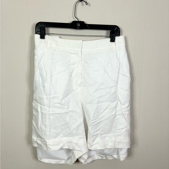 J Crew white high rise pleated short chelsea linen-cupro blend plus size 24 new - Picture 2 of 8